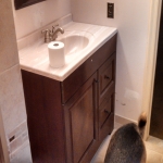 The Basic Bathroom Co. - remodeled full bathroom with shower enclosure - in progress - November 2013