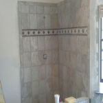The Basic Bathroom Co. - remodeled full bathroom with soaking tub and shower enclosure - in progress - January 2014